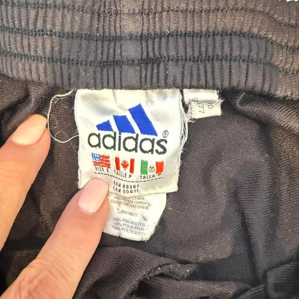 Adidas Snap Track Pants Black White Stripes Tear Away Y2K Vintage Mens S - Picture 3 of 8